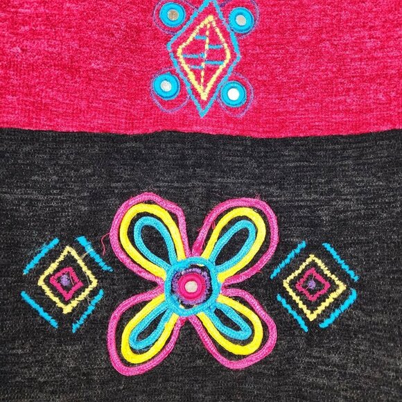 Allure Jacket Sz M women Colorful Patchwork Art to Wear Embroidered - Picture 10 of 14